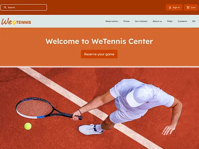 Page Design for Tennis players ui