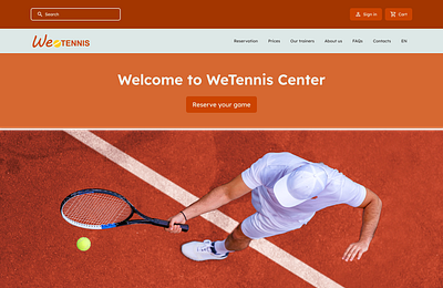 Page Design for Tennis players ui