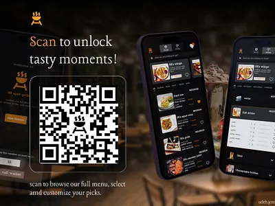 Bar/lounge scan menu customize drinks foods lounge menu restaurant scan ui ux