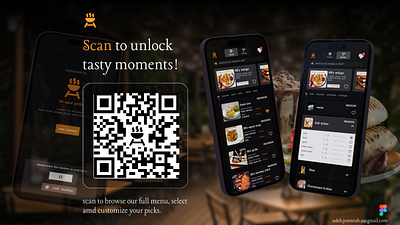Bar/lounge scan menu customize drinks foods lounge menu restaurant scan ui ux