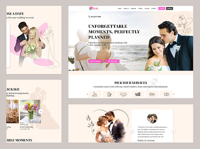 Wedding event order site design branding design landing page design uiux design web design