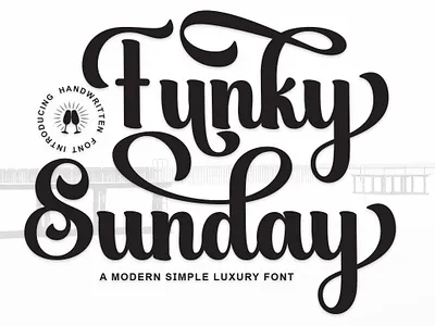 Funky Sunday branding calligraphy font design display fonts fashion fonts font graphic design illustration script font ui