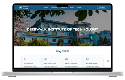 College Website college design school ui uiux university website