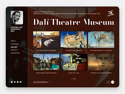 The Surreal World of Dali – Gallery Experience 3d animation app art gallery art musem branding design graphic design illustration illustrator logo minimal product design typography ui ux vector web web design website