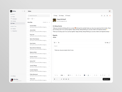 Mailing App Inbox Exploration app browse chat clean conversation design email fireart mail message navigation ui ux write