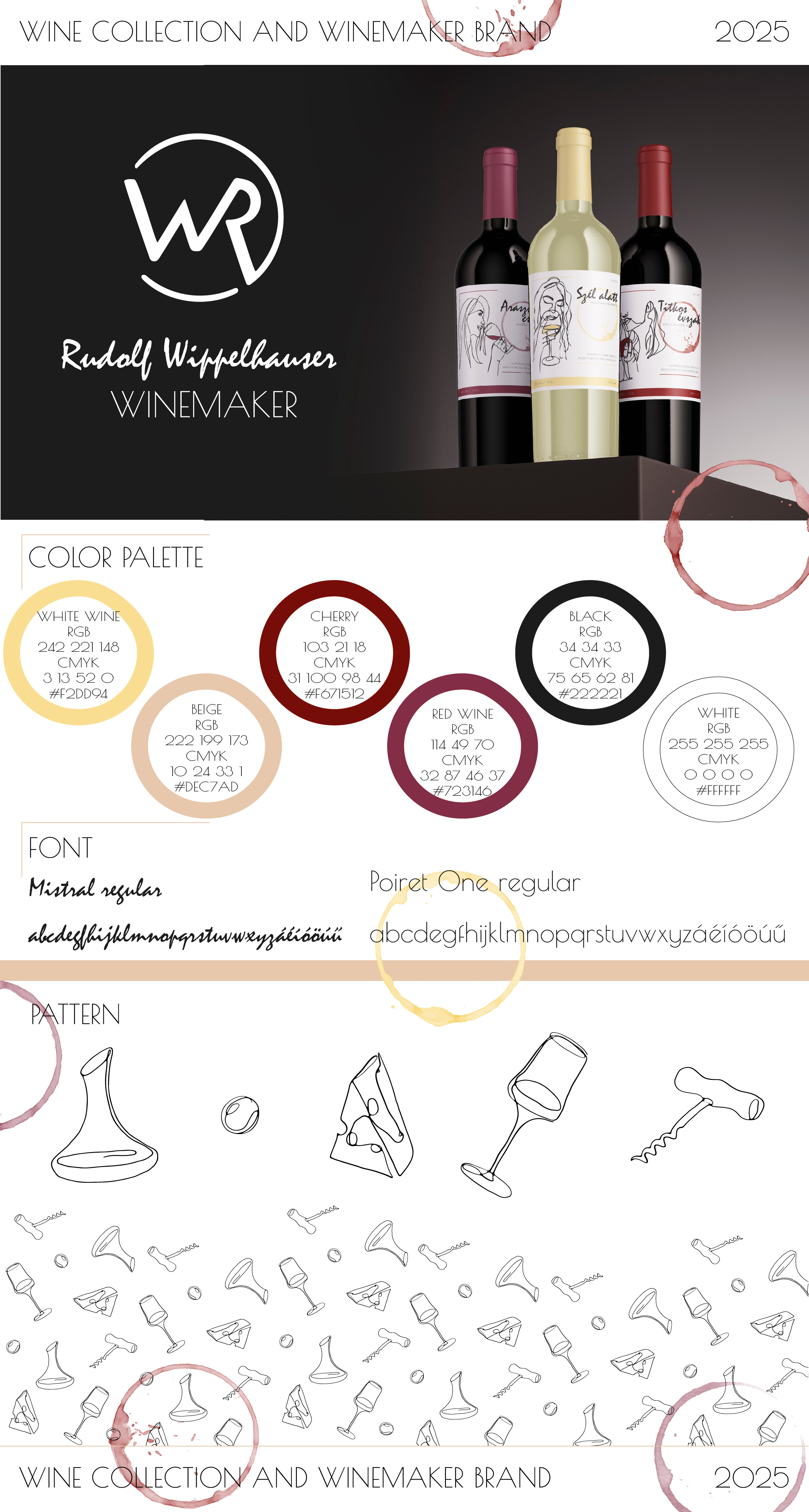 Wine collection brand brand branding design graphic design illustration label logo print wine
