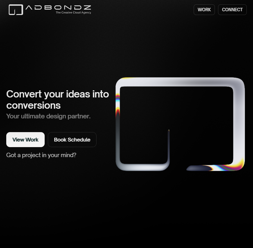 ADBONDZ - The Creative Cloud Agency agency branding creative agency digital creators figma framer saas ui ux design web design