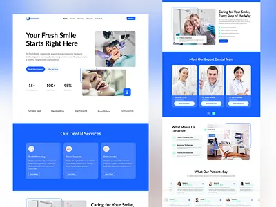 dental clinic landing page dental clinic landingpage ui uidesign visual design webdesign