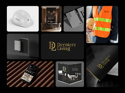Derniere Living Branding architecture logo brand identity brand system branding construction branding corporate identity derniere living branding elegant logo furniture branding interior design branding lifestyle branding logo design luxury branding monogram logo premium logo professional identity property branding real estate branding visual identity wordmark logo