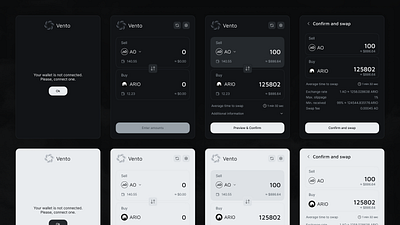 Vento - widget DEX for AO ao ario arweave blockchain branding connect wallet crypto design dex figma swap ui ux web web3 widget