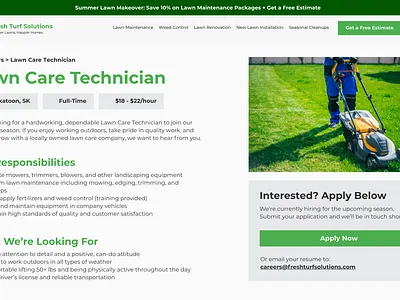 Landscape Website Design Careers Page branding design graphic design ui web design website website design