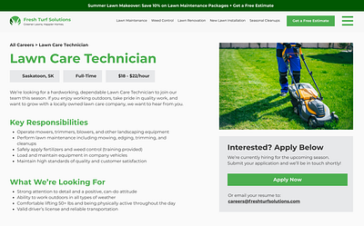 Landscape Website Design Careers Page branding design graphic design ui web design website website design