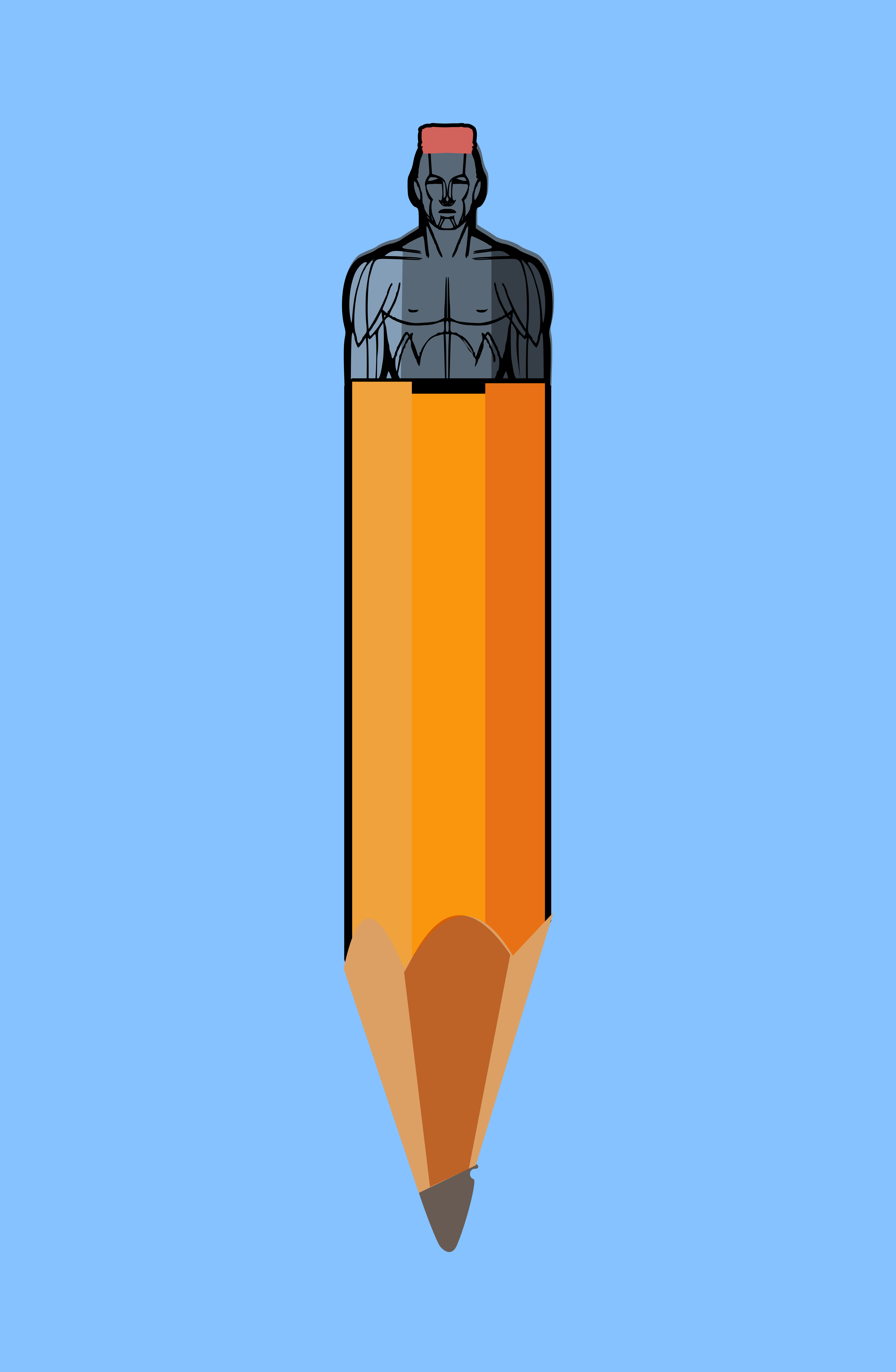 leaded doodle illustration leaded oscar pencil shunte88 vector