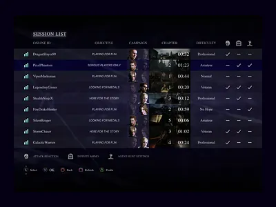 RE6 Multiplayer UI clean co op design game game design game interface interface design multiplayer purple re6 resident evil resident evil 6 screen select screen simple typography ui ui design ux ux design