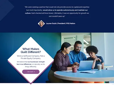 Quilt Software branding creative design design graphic design point of sale software pos software smb retail niches website website design website page