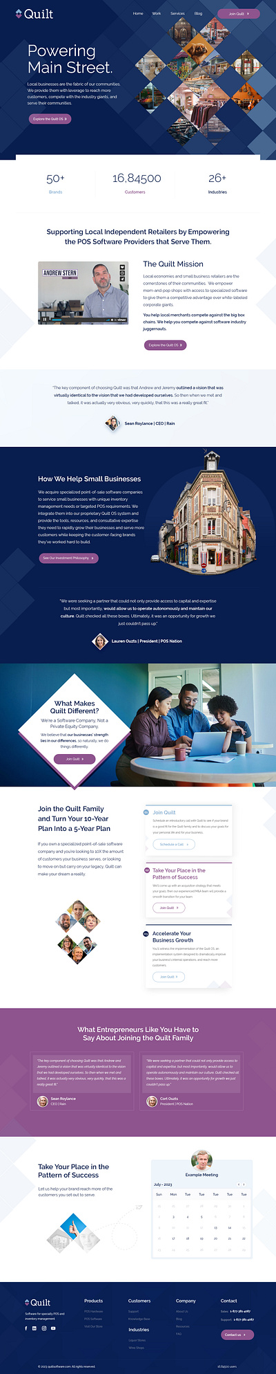Quilt Software branding creative design design graphic design point of sale software pos software smb retail niches website website design website page