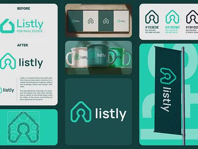 Listly - Logo Redesign branding design designer sane dribbble dribbble best shot green color green logo house logo human logo key logo listly logo mongolia one page design playoff redesign rent brand rent logo sane visual identity