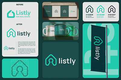 Listly - Logo Redesign branding design designer sane dribbble dribbble best shot green color green logo house logo human logo key logo listly logo mongolia one page design playoff redesign rent brand rent logo sane visual identity