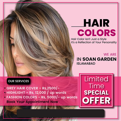 MY WORK hair color poster poster design saloon poster