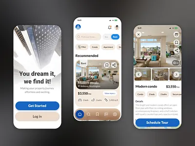 Modern Real Estate App UI/UX mobile app design product design real estate ui ui ui design uiux uiux design user experience user interface ux ux design