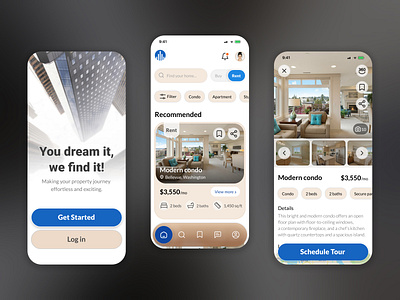 Modern Real Estate App UI/UX mobile app design product design real estate ui ui ui design uiux uiux design user experience user interface ux ux design