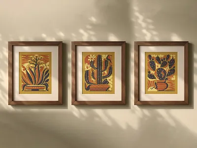 Bloom Art Print Series agave art print cactus dan kuhlken design dkng dkng studios mcm mexico mid century modern midcentury modern nathan goldman nopal poster pot prickly pear saguaro silkscreen succulent vector