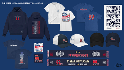 The 99ers 25 Year Anniversary Collection 1999 world cup 99ers graphic design merch merchandise design sports swag womens soccer womens sports