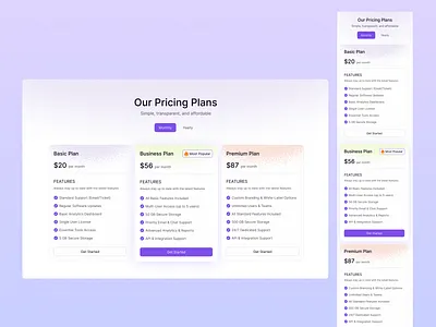 Pricing Plan-UI 2025 minimal pricing plan pricing plan ui website website design