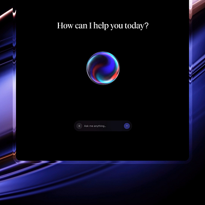 AI chat box 3d ai figma orb protopie prototype uiux uiuxdesign webdesign