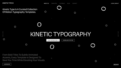 Kinetic Type / Landing Page bw graphic design home page kinetic typography landing page landing page design minimalism minimalistic typography ui uiux ux web web design website