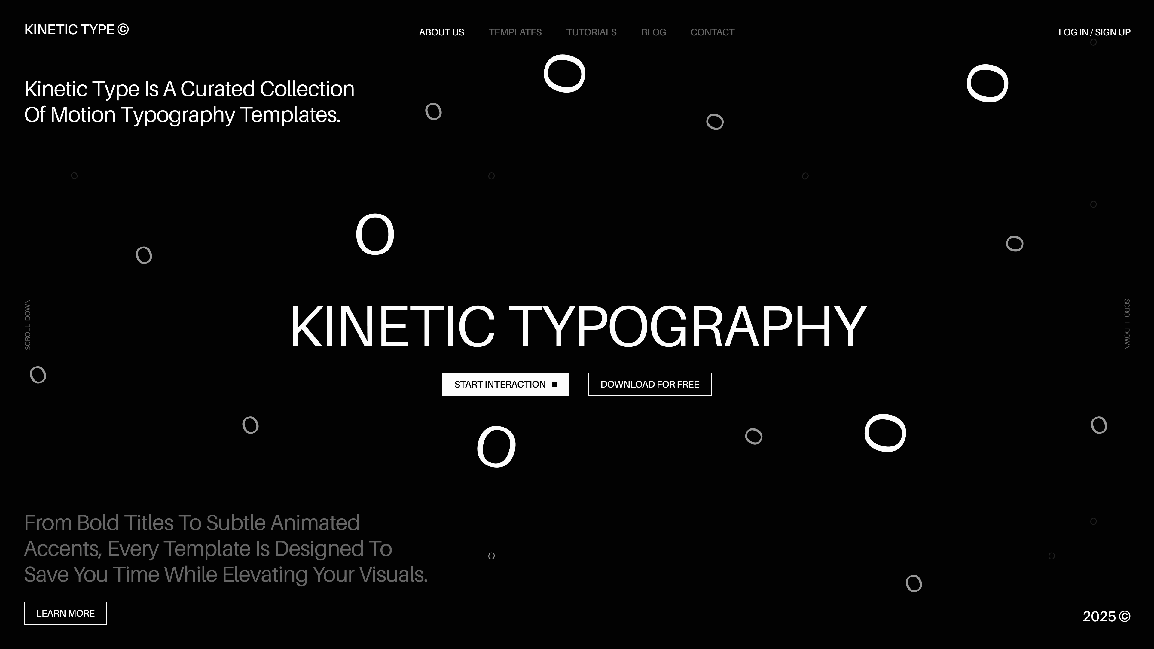 Kinetic Type / Landing Page bw graphic design home page kinetic typography landing page landing page design minimalism minimalistic typography ui uiux ux web web design website