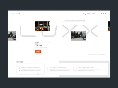 LUXX Exploration Direction branding concierge desktop exploration glow grid grid layout hero home interface luxury minimal rentals ui ux vacation vip visual direction web design white