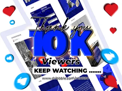 Thank You – 10K Views Celebration ✨ adobe photoshop branding design graphic design labor day may day n r group project social media design vector