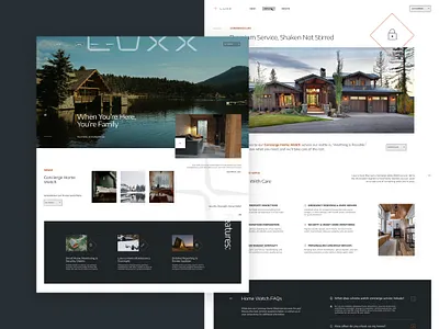 LUXX Web Design branding concierge desktop exploration grid grid layout hero homes imagery interface luxury rentals services ui ux vaction visual direction web design white