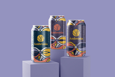 Ambrosia Soda Can branding creative design idea good design graphic design illustration logo pattern design soda can design