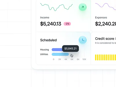 📊 Finance Widget – Balance, Income & Credit Score financial app