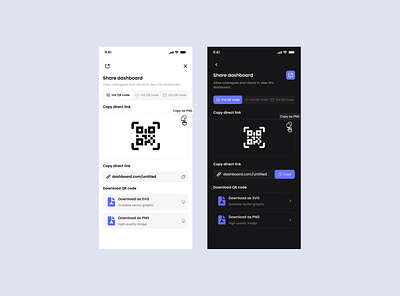 Share Modal UI – Light & Dark Mode Mobile App Design light theme app design