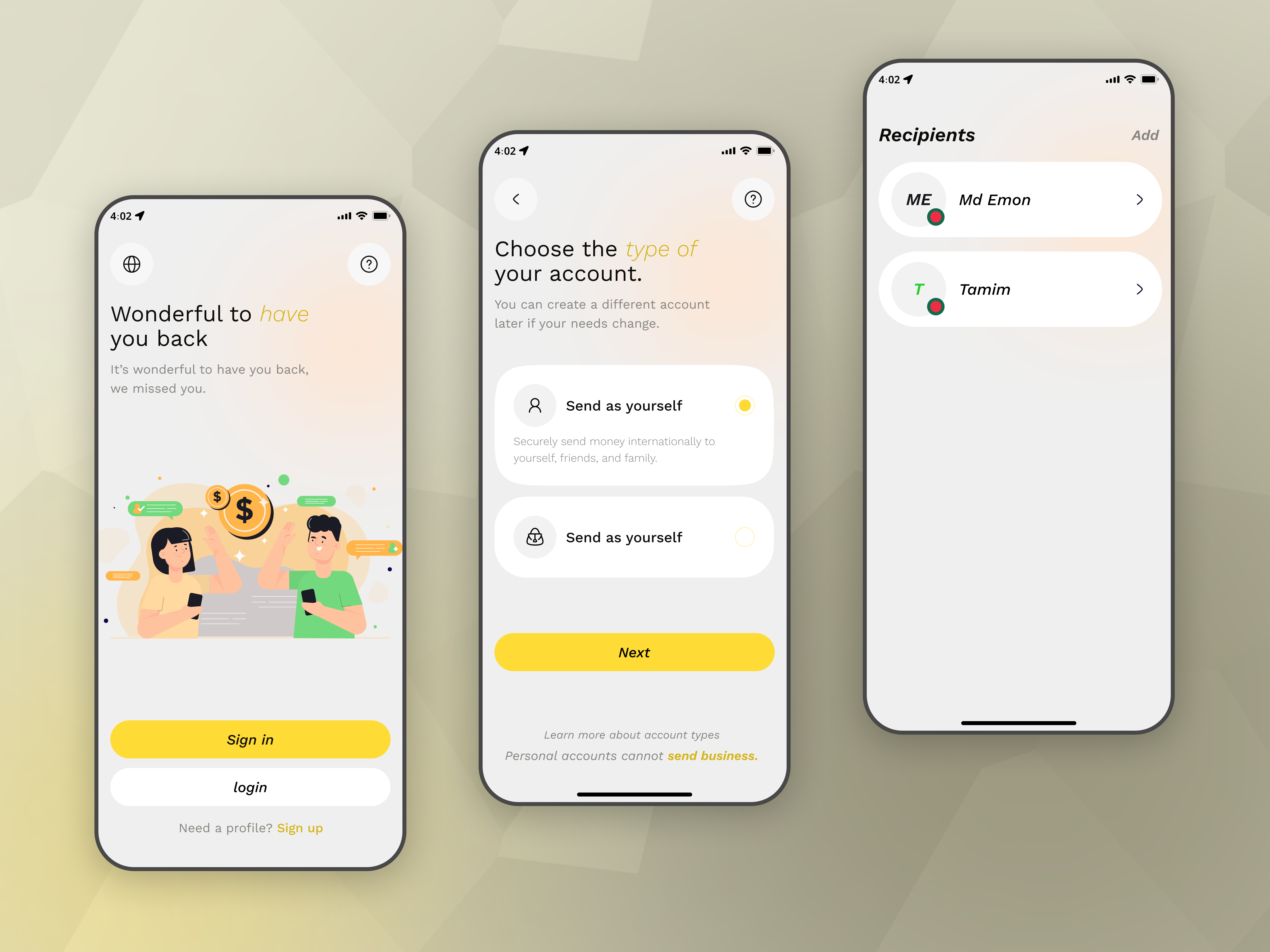 Example of Money Transfers And Global Payments App