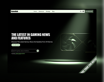 Implementing Blender in UX 3d blender dark dark mode figma freelance gaming green news ui ux web design website