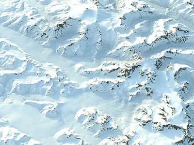 Snowy mountain range arctic