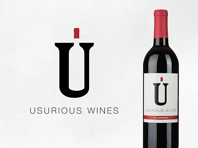 Usurious Wines bottle brand label logo u wine