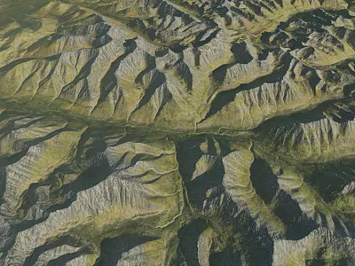 Granite spires of Arrigetch 3D terrain model realistic