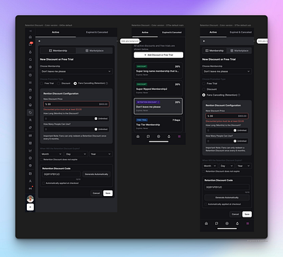SaaS Retention Discount Design to Reduce Churn and increase LTV ab testing b2b dashboard design design interface design product design responsive design retention saas ui user experience design user interface design user testing uxui