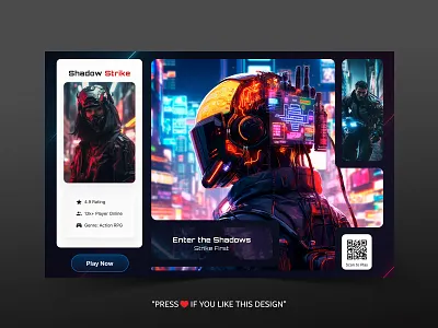 Shadow Strike – Futuristic Cyberpunk Game Landing Page