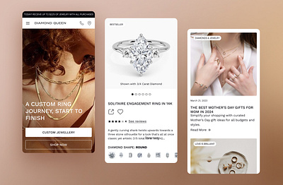 E-commerce for Diamond Queen customjewelry designsystem elegance jewelrydesign jewelrywebsite luxurybrand ui webdesign