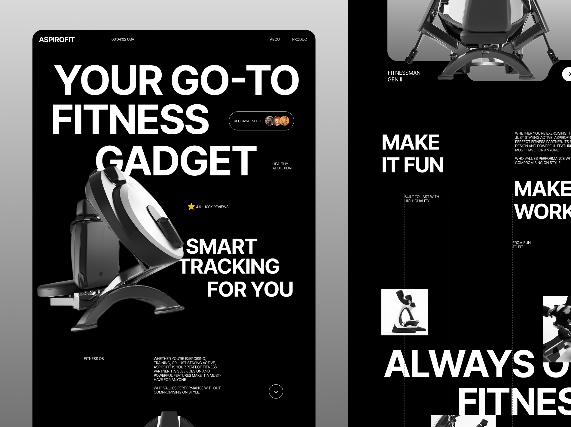 Example of AspiroFit - Branding // Design System // UXUI // CRO