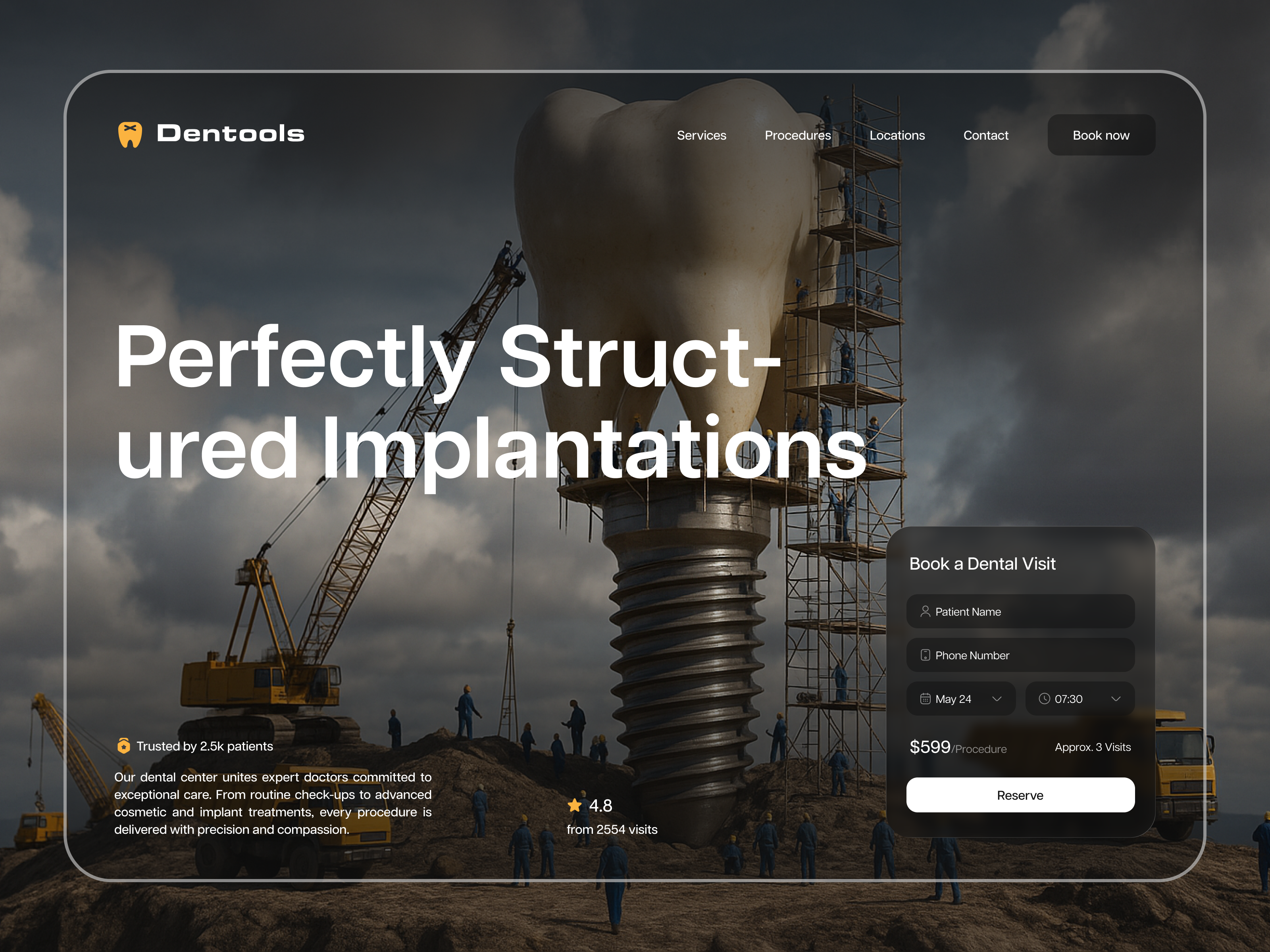 Dentist Landing Page | Modern Medical Web Design ai booking dentist design glass graphic design implant inspire landing page medical ui ux web design website