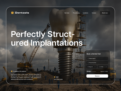 Dentist Landing Page | Modern Medical Web Design ai booking dentist design glass graphic design implant inspire landing page medical ui ux web design website
