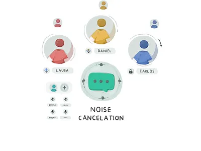 Interactive UI Illustration - Noice Cancelation 2danimation animation design illustration photoshop
