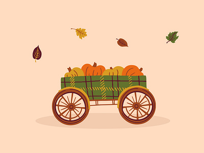 Let's go to the pumpkin patch autumn cart coffee drawing falling leaves flannel gourds illustration plaid pumpkin patch pumpkin spice latte pumpkins wagon wheels